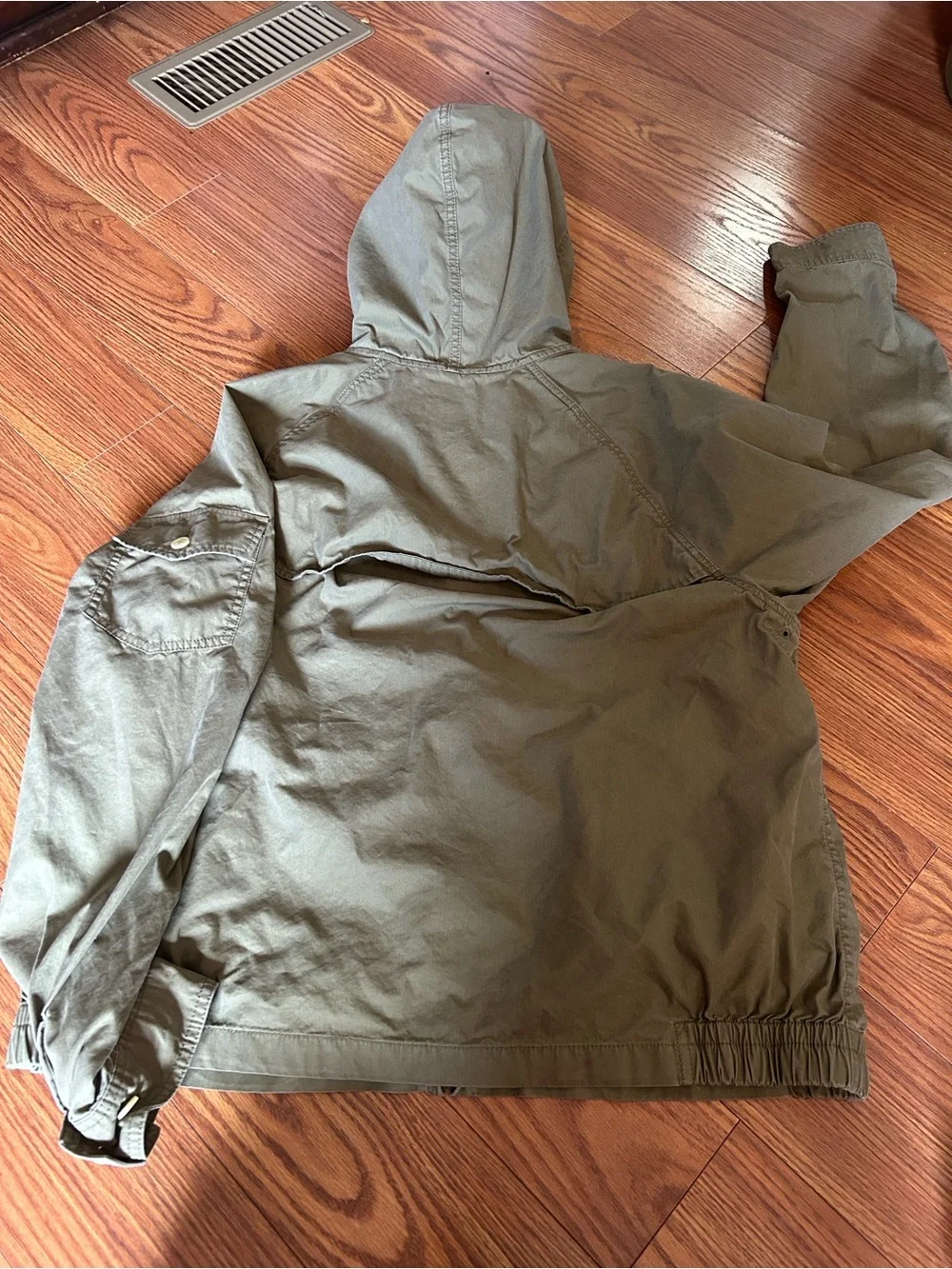 Polo Ralph Lauren Full Zip Hooded Windbreaker Cotton Blend Olive Green Sz Xl - Picture 10 of 16